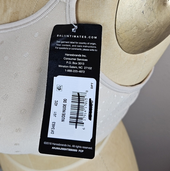 Nwt Bali Comfort Revolution Full-Coverage Wireless Polka Dot Bra 42C Plus Size - Picture 6 of 7